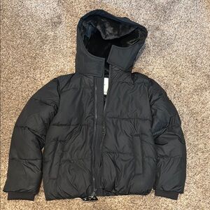NEW ABERCROMBIE KIDS Black Puffer Jacket with Hood